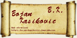 Bojan Kašiković vizit kartica